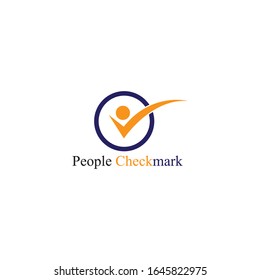 People check mark ogo Template vector icon illustration