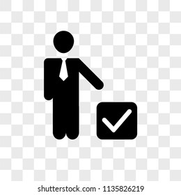 People check vector icon on transparent background, People check icon