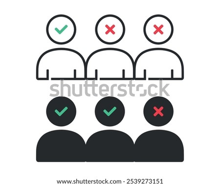 People checkmark icon. Vector illustration