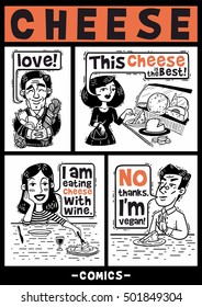 people and cheese black and white comics