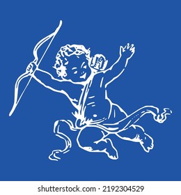 People Child Angelic Angel Cherub Winged Blue Vector