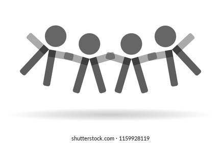 People or children playing silhouettes. Abstract vector illustration.