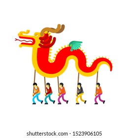 People Chinese Dragon Costume China Holiday Stock Vector (royalty Free 