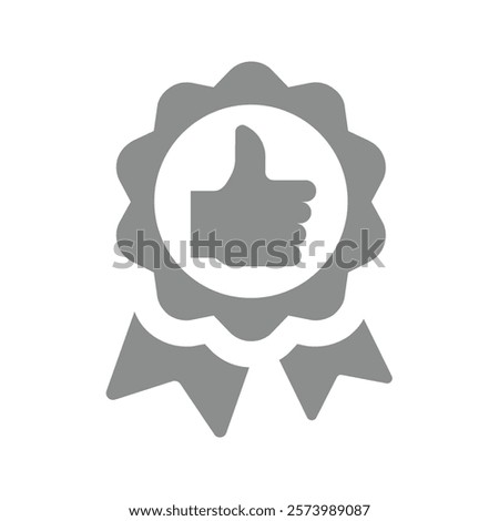 People choice, recommended product vector. Award ribbon badge and thump up, customer's choice icon.