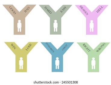 people choices vector illustration set with different word meaning