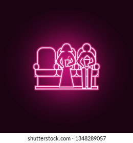 people in cinema seance icon. Elements of Cinema in neon style icons. Simple icon for websites, web design, mobile app, info graphics