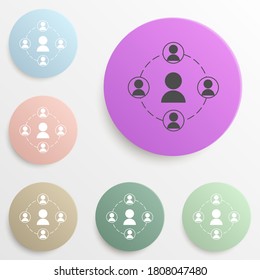 people in a circle badge color set. Simple glyph, flat vector of web icons for ui and ux, website or mobile application