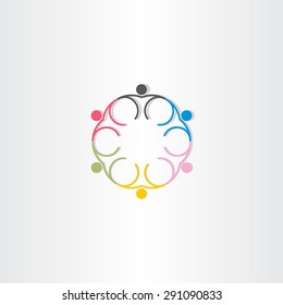people circle color icon vector line symbol design