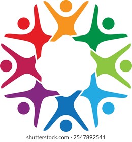 Vetor do logotipo de cor do círculo de pessoas
