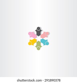 people in circle color logotype element design