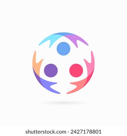 concepto de diseño de logotipo de combinación de personas y círculos, logotipo de personas de círculos