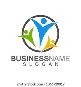 People in Circle Emblem Foundation Logo Template