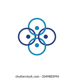 People circle , flat minimalist logo vector design in background color white