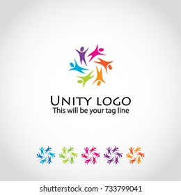 People in circle formation logo