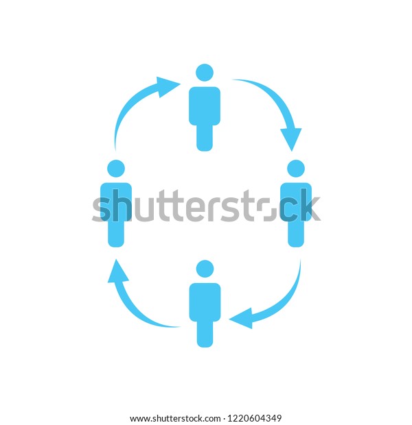 People Circle Icon Arrows Team Work Stock Vector Royalty Free 1220604349