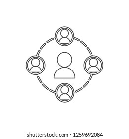 people in a circle icon. Element of web for mobile concept and web apps icon. Thin line icon for website design and development, app development