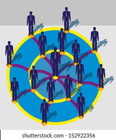 The people in the circle Inside the hierarchy shown in schematic terms