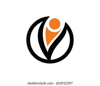 People Circle Logo Template Design Vector, Emblem, Design Concept, Creative Symbol, Icon