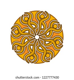 People circle logo template, orange people
