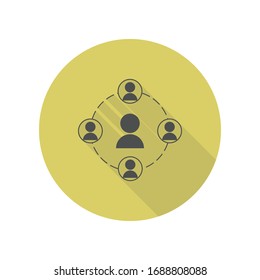 personas en un icono de sombra de círculo largo. Glifo simple, vector plano de iconos web para ui y ux, sitio web o aplicación móvil