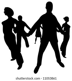 people circle silhouette