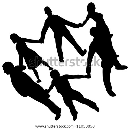 people circle silhouette
