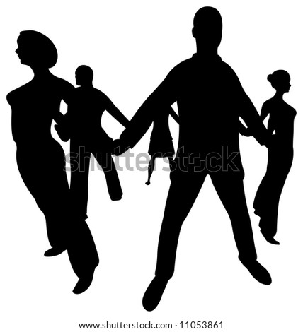 people circle silhouette