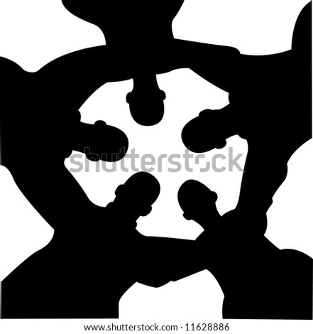 people circle silhouette vector