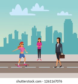 people in the city