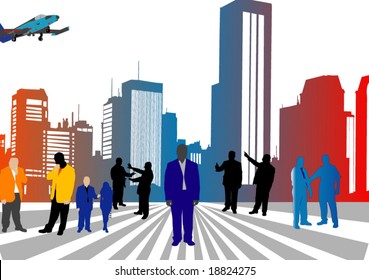 People and city