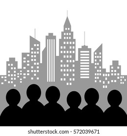 People in city