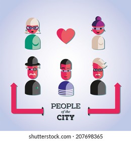 People of the city. Figure set.