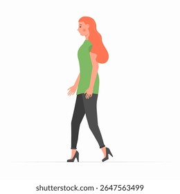 People in city park. Cartoon characters walking, cycling and running in colorful outdoor environment. Vector set of male and female figures showing modern lifestyle and healthy activity.

