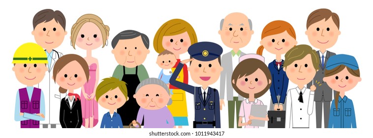 People in the city, Various occupations