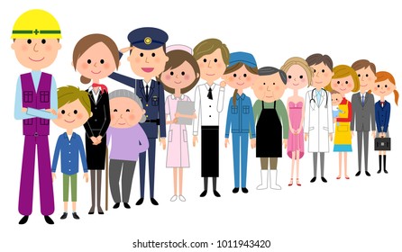 People in the city, Various occupations