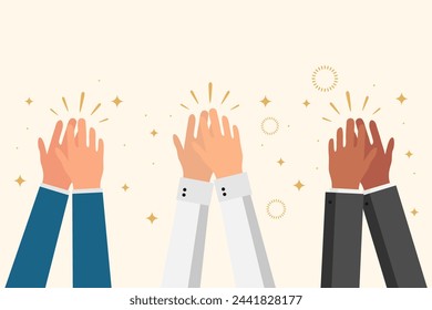 People clap their hands, applause. Group of people applause icon. Vector, design illustration. Vector.