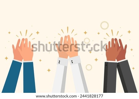 People clap their hands, applause. Group of people applause icon. Vector, design illustration. Vector.