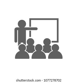 People in classroom icon in trendy flat style isolated on white background. Symbol for your web site design, logo, app, UI. Vector illustration, EPS