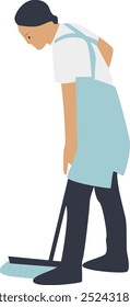 People Cleaning House Character Isolated on White Background, Flat Vector Illustration.