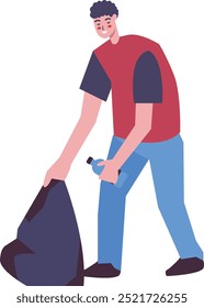 Personas Limpieza de la ilustración aislada sobre fondo blanco. Gráfico de Vector en diseño de dibujos animados simple.