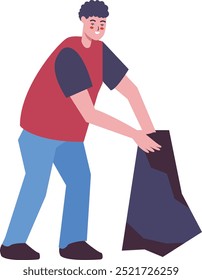 Personas Limpieza de la ilustración aislada sobre fondo blanco. Gráfico de Vector en diseño de dibujos animados simple.