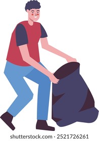 People Cleaning up Illustration Isolated on White Background. Vector Graphic in Simple Cartoon Design.