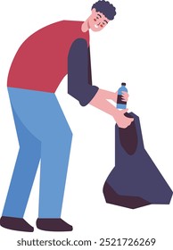 Pessoas limpando a ilustração isoladas no plano de fundo branco. Gráfico vetorial em desenho animado simples.