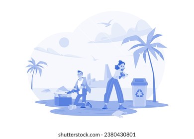 People Are Cleaning Up Trash On The Beach