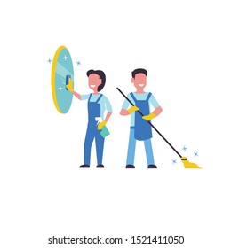 People cleaning. Vector illustration. Smart