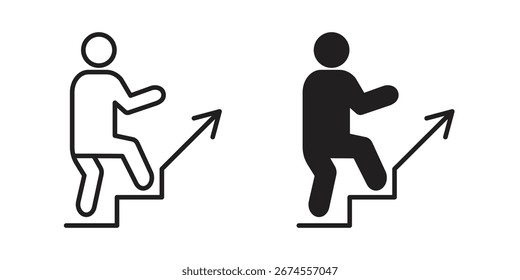 Menschen Klettersymbol im flachen und liner trendigen Stil für App-Ui-Designs