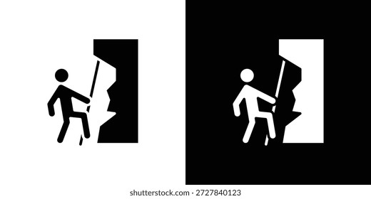 ícone Pessoas Escalando Ilustração de Vetor Plano. Símbolos simples em preto