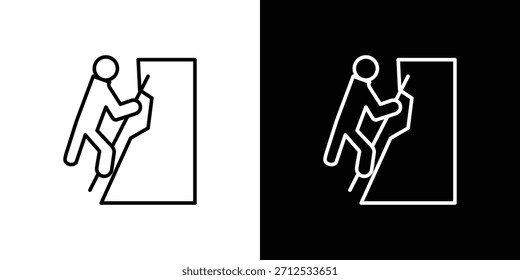 People Climbing icon. Simple flat symbol. Perfect Black outline pictogram illustration