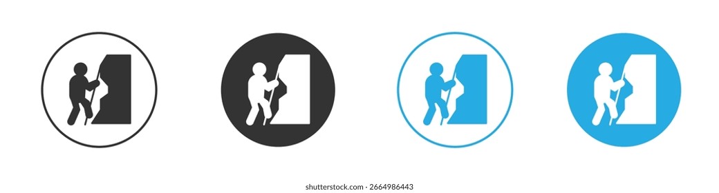 Menschen Klettern Symbol solide Stil. Flache Vektorgrafik.