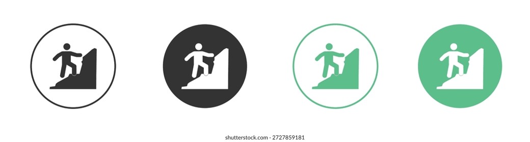 People Climbing icon in solid style can be used for web, mobile, ui